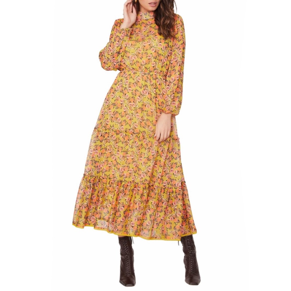 Gardens at Giverny Long Sleeve Midi Dress - Picture 4 of 5